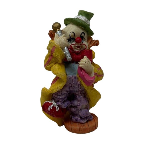 Hand-Painted Resin Clown Figurine Holding Microphone 3.5" Tall Artist Performer - Picture 10 of 12